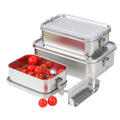 Stainless Steel 304 Bento Box with Lid, Stackable Metal Lunchbox for Work, Travel, and Picnics