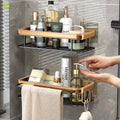 Modern Gold Wall-Mounted Bathroom Shelf