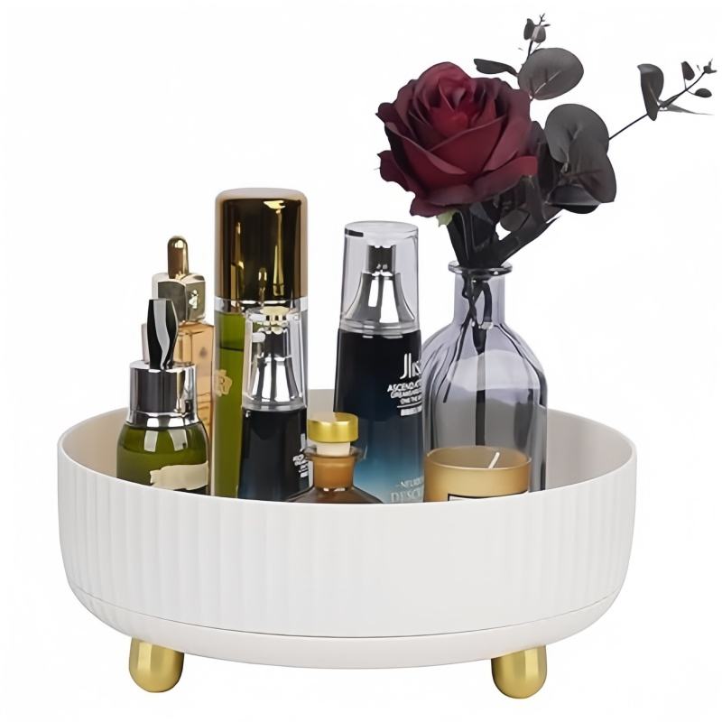 360° Rotating Cosmetic Perfume Organizer Tray for Skincare, Ideal for Vanities and Bathroom Countertops