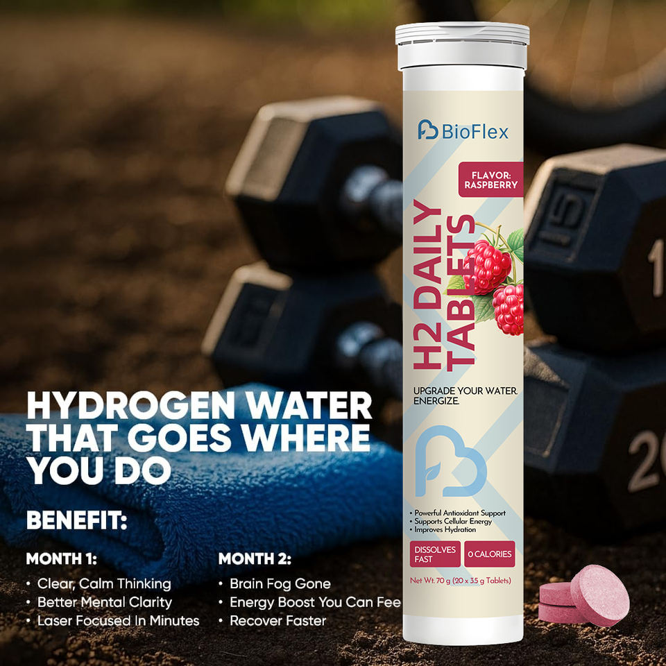 BioFlex OEM Private Label Raspberry Flavor Fast Dissolving H2 Molecular Hydrogen Water Tablets Organic Natural Vegan for Adults