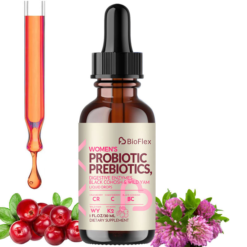 Probiotic Supplement for Women with Chasteberry, Black Cohosh, Prebiotics, Digestive Enzymes, Iron & Vitamin D3 K2 for Gut Health