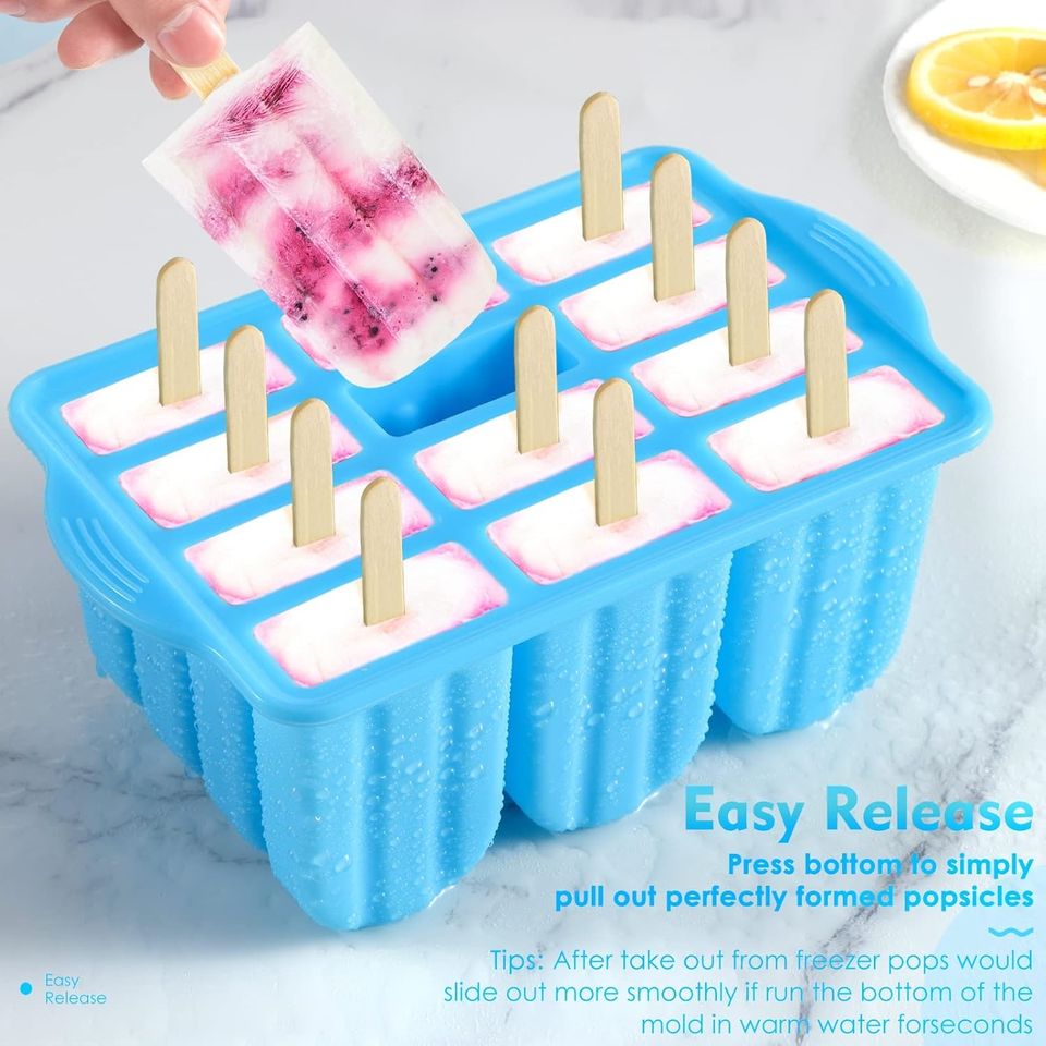 Food-Grade Silicone Ice Cream Mold - Reusable & Easy-to-Clean Freezer-Safe Household DIY Tool with Eco-Friendly Design