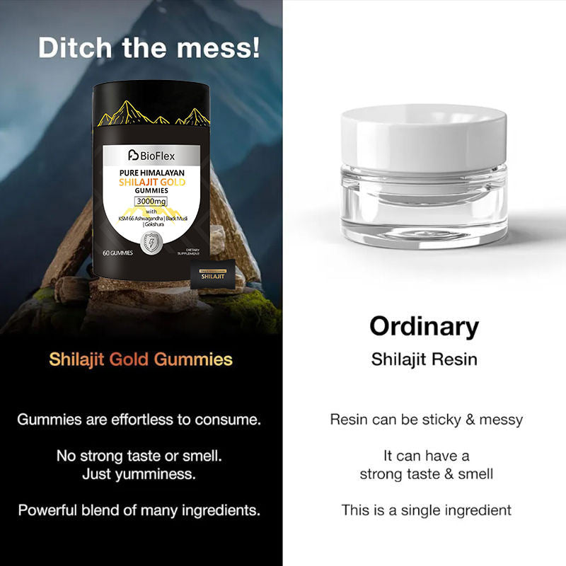 Premium 3-in-1 Shilajit Gummy Supplement Private Label, Pure 3000mg Himalayan Organic Shilajit Ashwagandha Gold Gummies in High-Quality