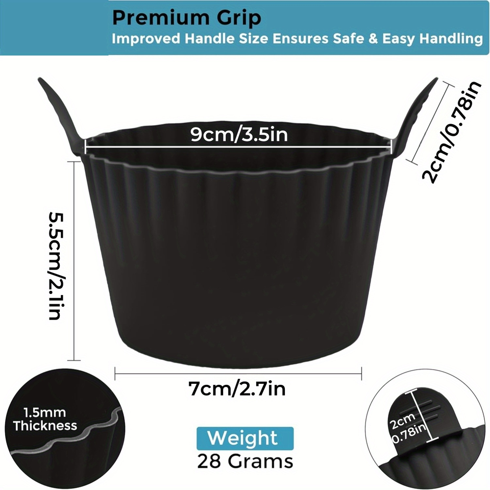 Premium Silicone Air Fryer with Double Thickness Muffin Pan & Pans Set Accessory, Large Capacity Baking Mold