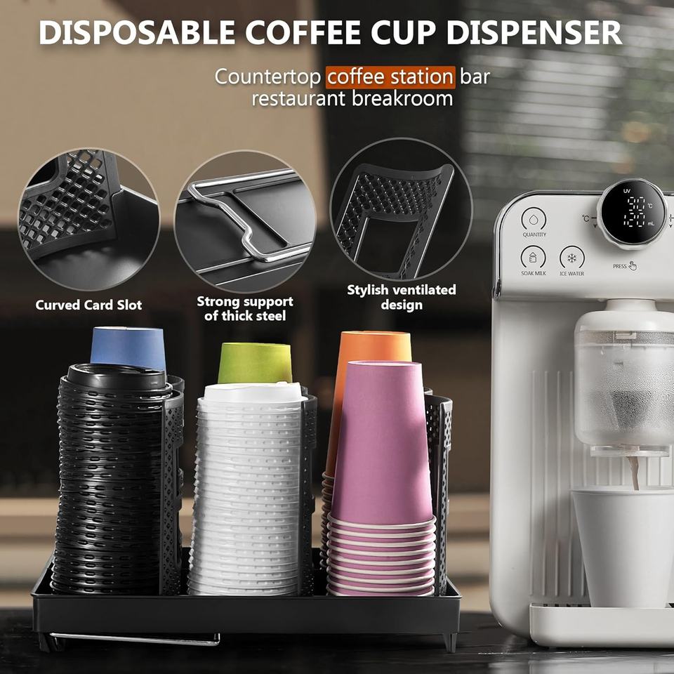 Disposable Coffee Cup Holder with 6 Compartments Organizer for Storing Work Surfaces and Breaks