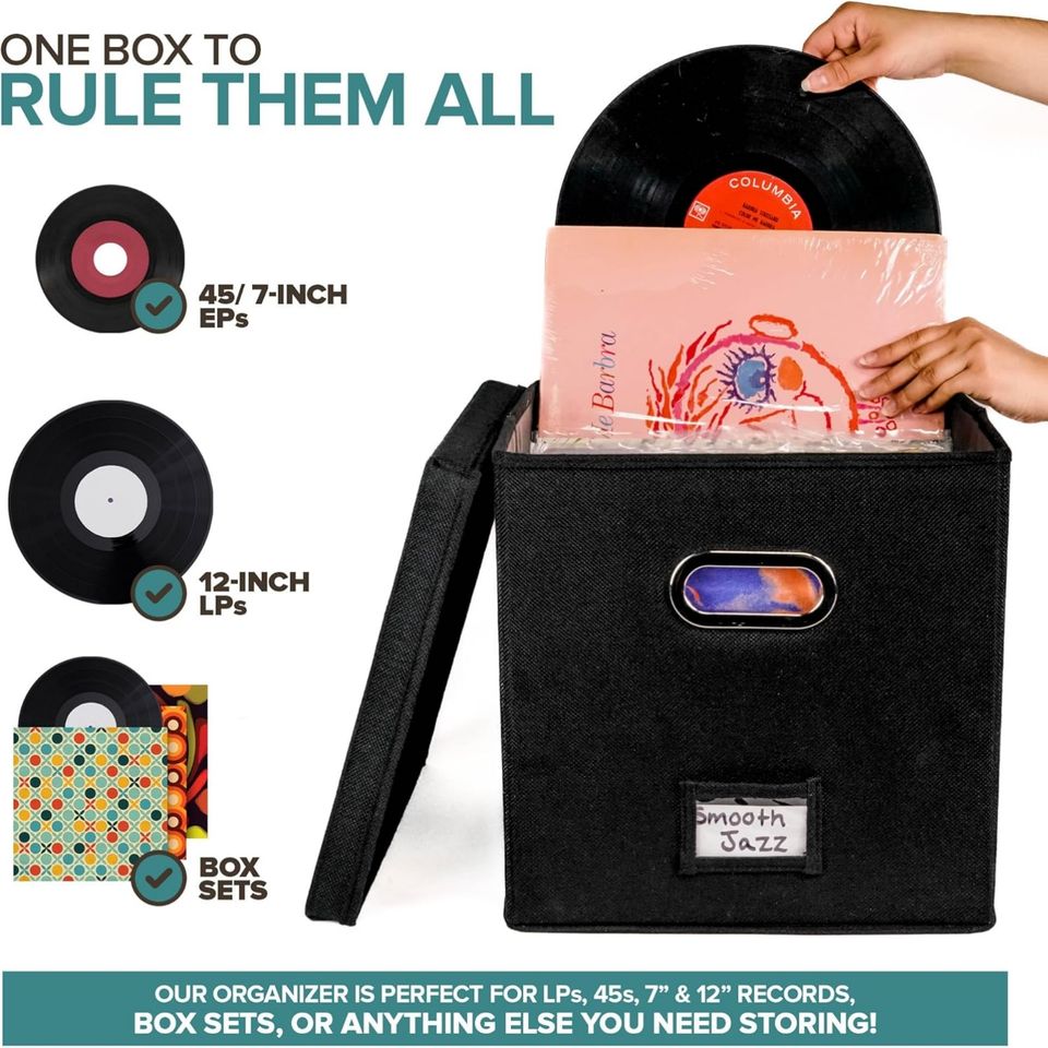 Durable Multi-Purpose Storage Boxes for Vinyl Records