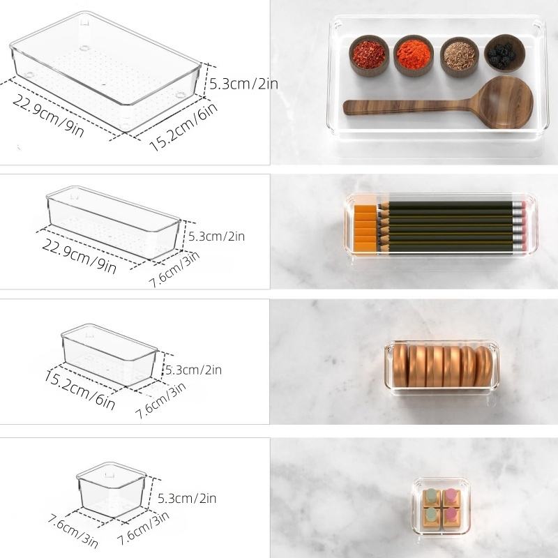 Modern Rectangular Plastic Organizer Set with 25/37 Drawers for Cosmetics, Kitchen, and Office