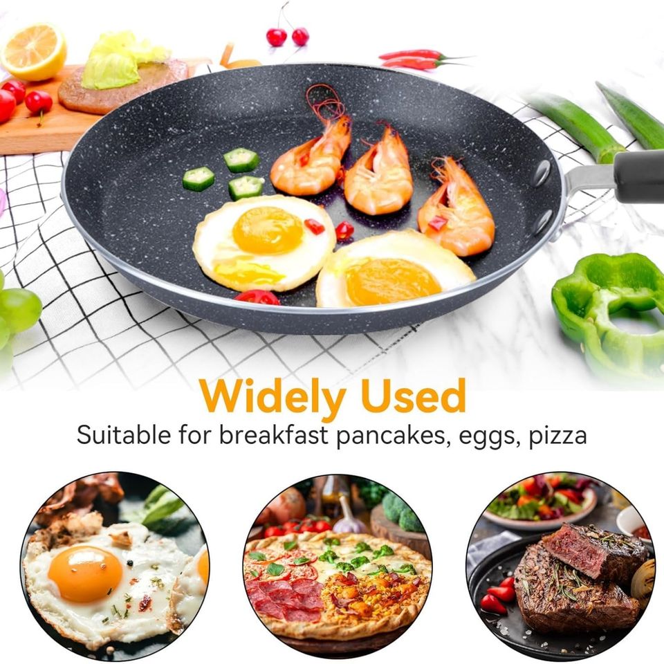 Granite Coating Fry Pan for Healthy Cooking, Induction Compatible