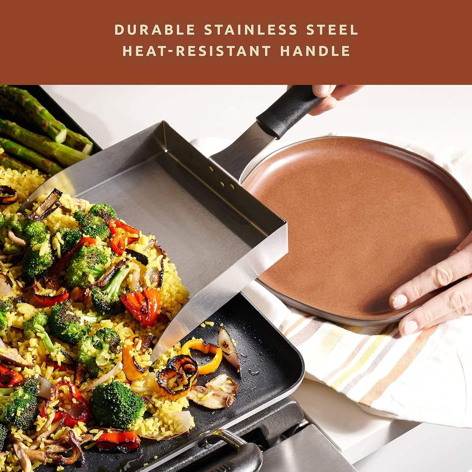 Stainless Steel BBQ Grill Spatula Food Mover for Hibachi Premium Outdoor Cooking Tool