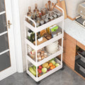 Multifunctional Metal Cart with 3/4 Layers, Easy to Assemble, Rolling Cart, Suitable for Kitchen/Bathroom/Laundry Room