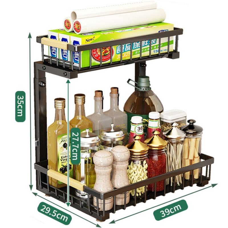 Extendable Storage Holder for Folding Spice Rack Made of Carbon Steel
