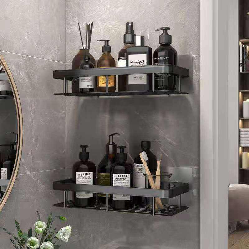 Gold Bathroom Shelf Glass Metal Wall Mounted Floating Bathroom Shelf