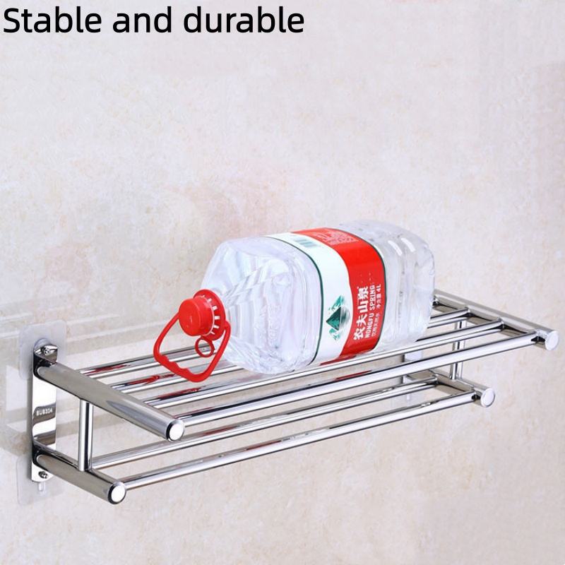 Modern Stainless Steel Double Tier Wall-Mounted Towel Rack