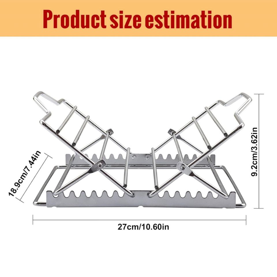 Adjustable Folding V-shaped Stainless Steel Roasting Rack
