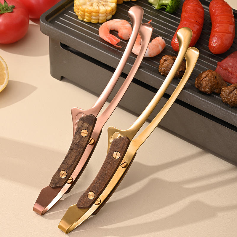 304 Stainless Steel Grill Clip with Wooden Handle