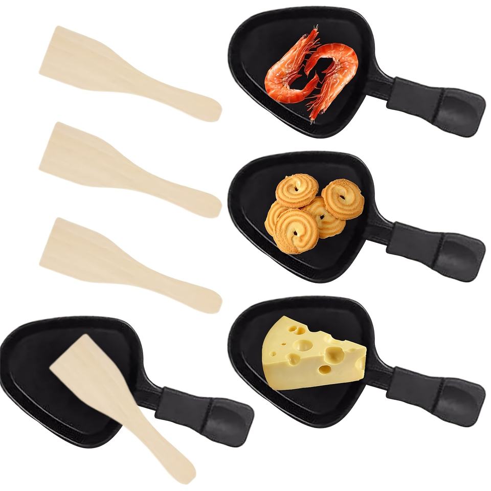 4-Piece Mini Non-Stick Grill Pan Set - Perfect for Melting Cheese, Frying Eggs with Spatula for Family Gatherings and Baking/Grilling Burgers