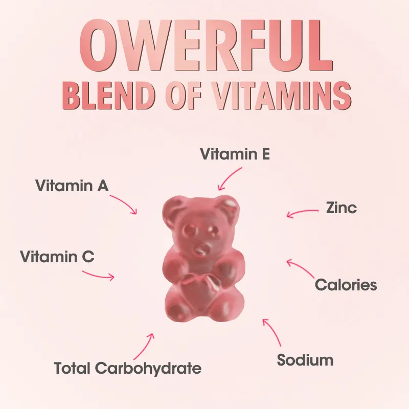 OEM Private Label Skin-Lightening Anti-Aging Collagen Gummies with Biotin, Vitamin C & E