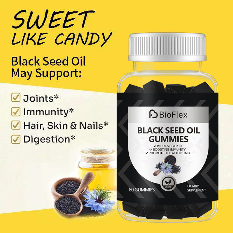 OEM Private Label 1000MG Halal Vegan Black Seed Oil Gummies for Hair and Skin Health