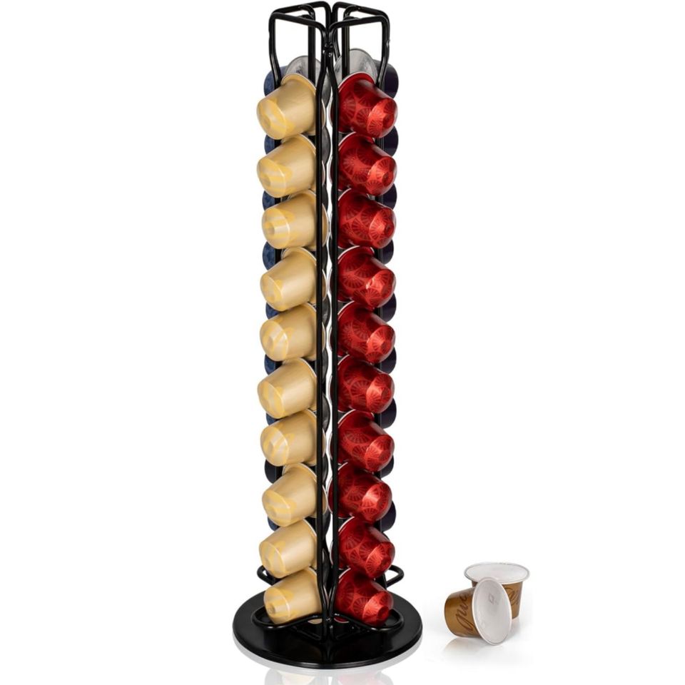 Rotating, Eco-Friendly, Multi-Level Metal Coffee Pod Holder Kitchen Shelf for Nespresso Capsules