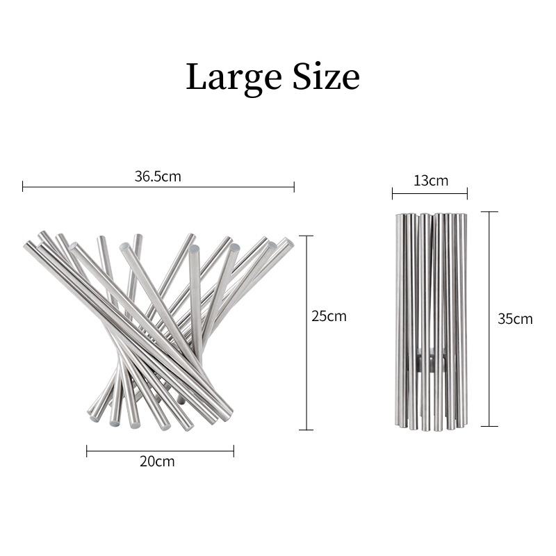 Foldable Stainless Steel Kitchen Shelf with Fruit Baskets