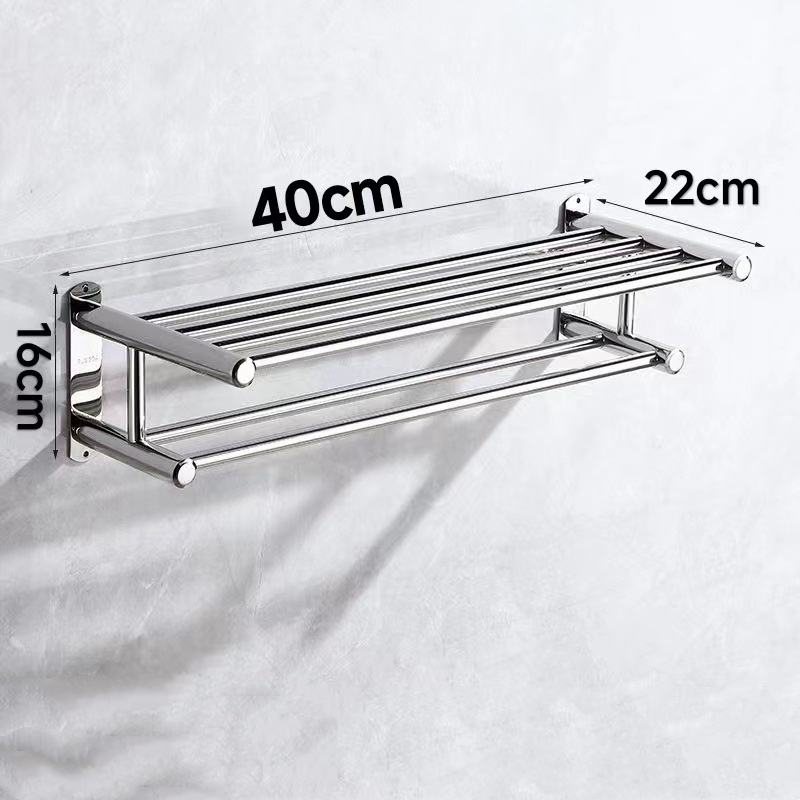 Modern Stainless Steel Double Tier Wall-Mounted Towel Rack