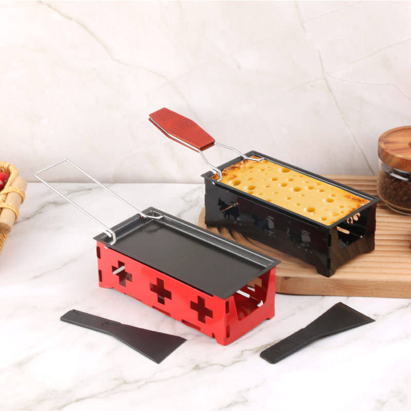 Portable Foldable Non-Stick Cheese Melting Pot with Spatula