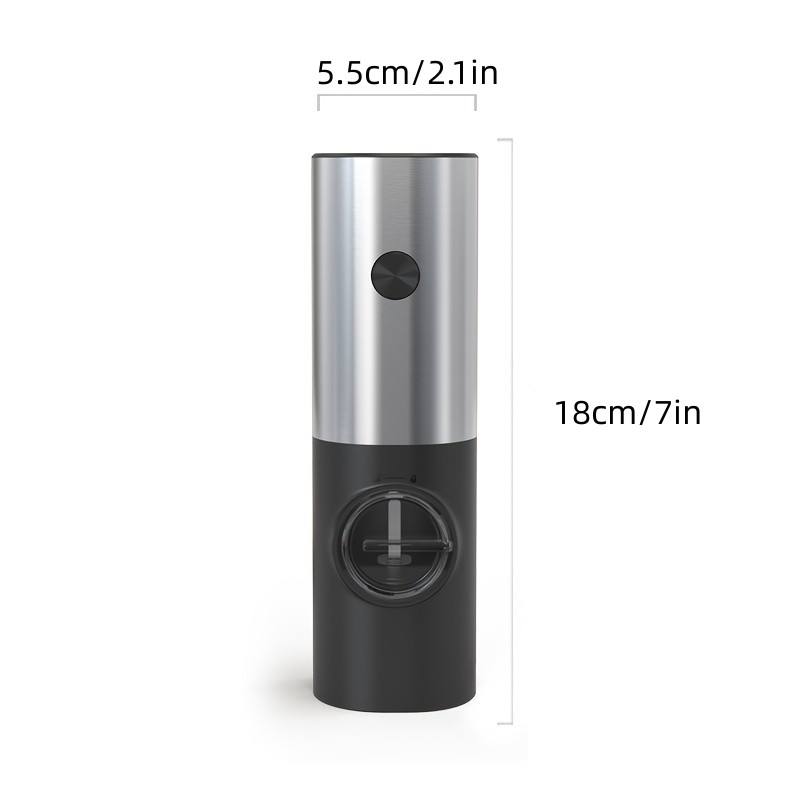 Electric Salt and Pepper Grinder Set with Storage Stand Spice Containers Black Mill Pepper Mill