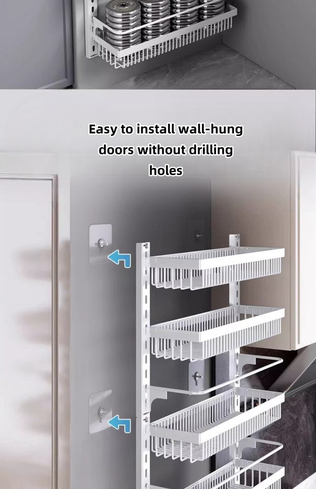 Kitchen Spice Rack Organizer Hanging Spice Storage Rack 3-tier Wall Mounted Kitchen Container Organizer