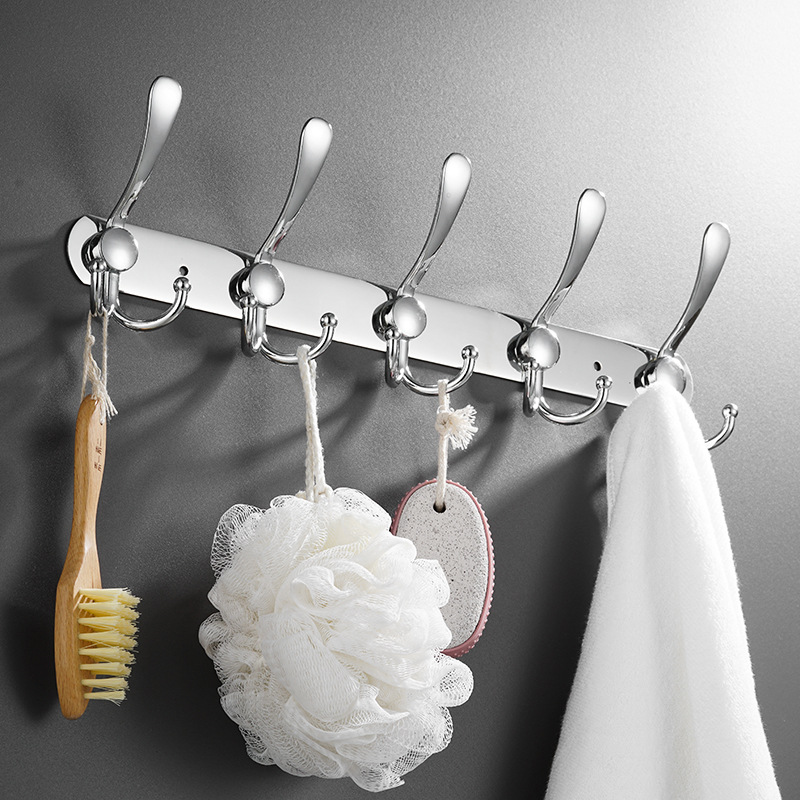 Multifunctional Stainless Steel Clothes Hook for Wall Bathroom Robe Hook Over Door Hanger Clothing Hooks