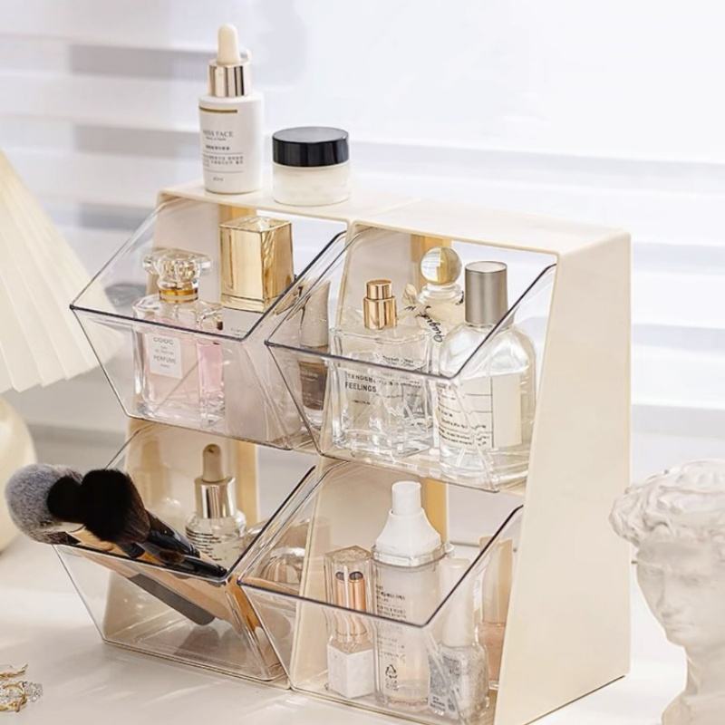 Modern Two-Tier Square Multi-Purpose Plastic PP Organizer for Tea Bags, Coffee Capsules, Instant Coffee at Home