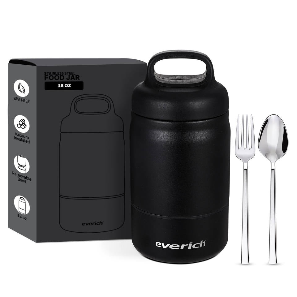 Everich Reusable Leakproof Thermal Lunch Container with Removable Compartments