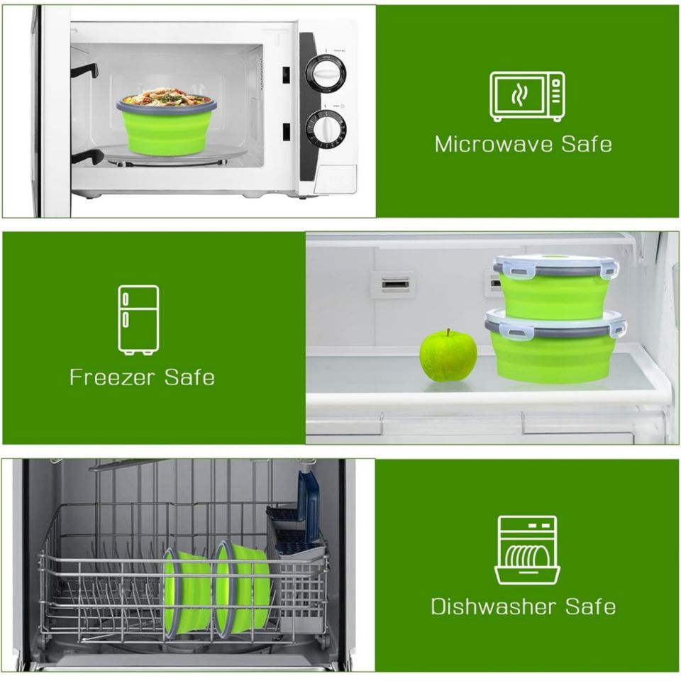 100% Food-Grade Silicone Foldable Bread Box - Round Shape