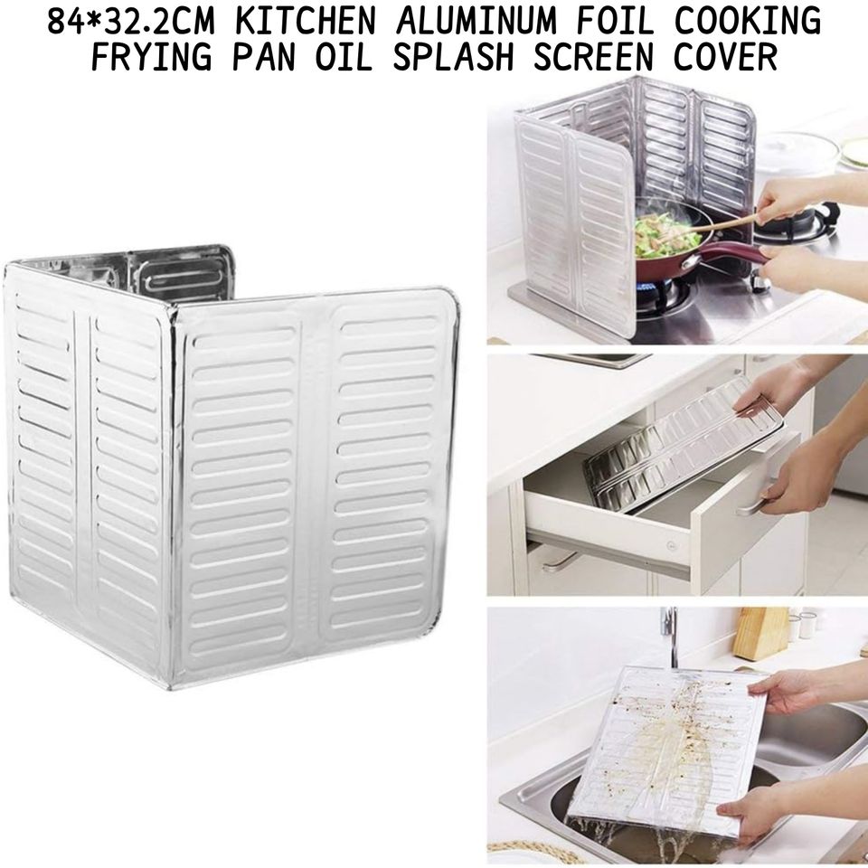 Aluminum Foil Kitchen Oil Splash Guard, Creative Kitchen Utensils, Heat and Splatter Protection for Cooking