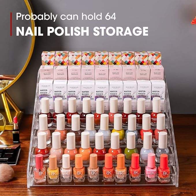 Multi-Tier Acrylic Nail Polish Organizer & Sunglasses Holder