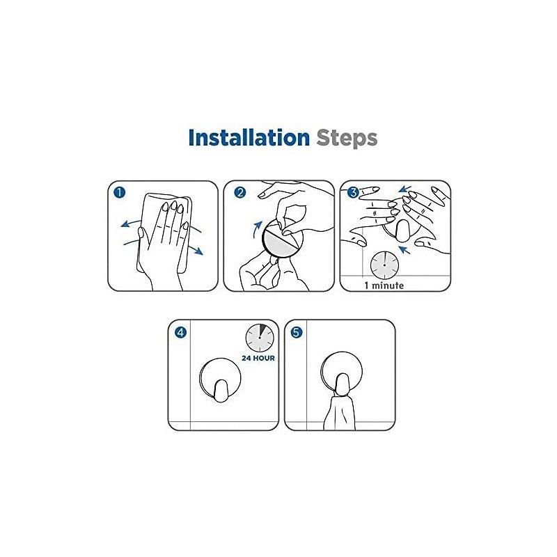 Adhesive Hooks for Hanging Towels and Clothes in Bathrooms or Kitchens