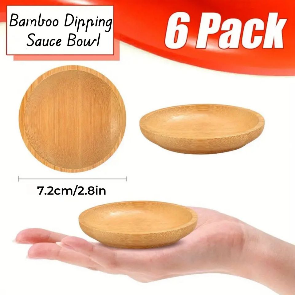 Mini Bamboo Dip Sauce Bowls for Home Use - Ideal for Jam, Sushi, Ketchup, Barbecue Sauce, and Fast Food Restaurants