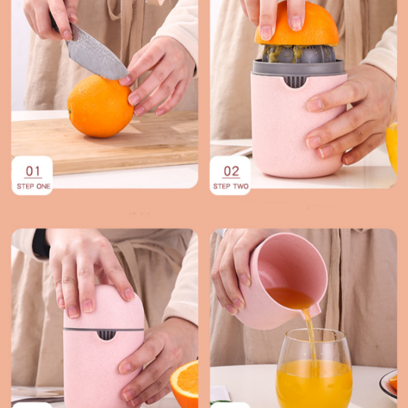 Portable Manual Wheat Straw Juicer for Oranges and Lemons Easy to Clean Kitchen Tool