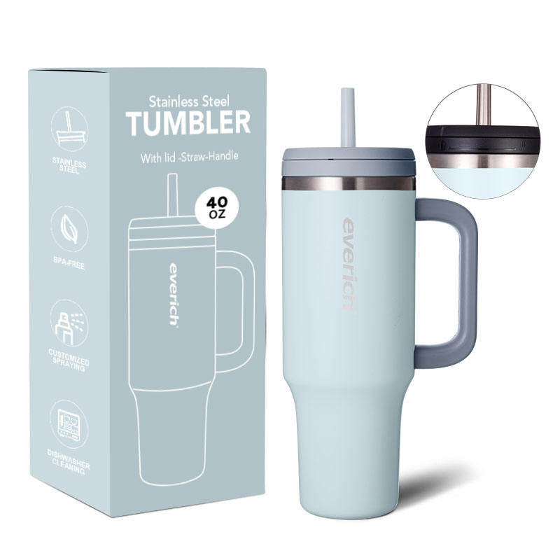 Everich Wholesale 40oz Stainless Steel Beer Mug with 2-in-1 Lid BPA Free