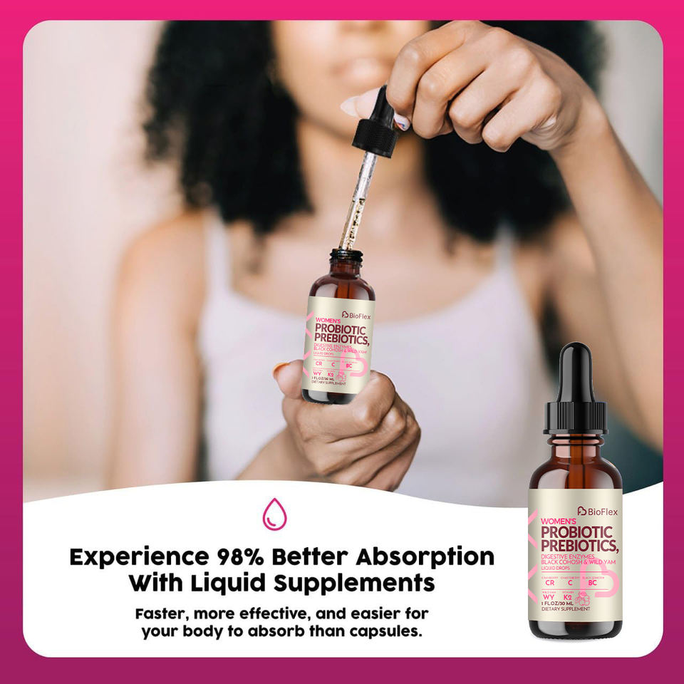 Bioflex Liquid Probiotics for Women, Adult Probiotic Drops with Lactobacillus Acidophilus