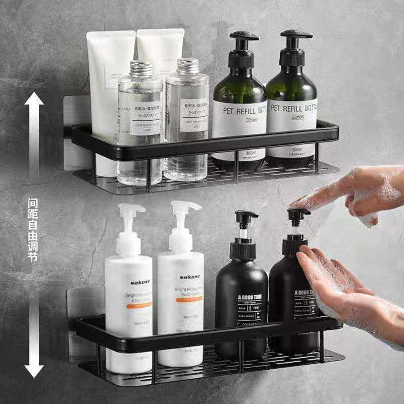 Gold Bathroom Shelf Glass Metal Wall Mounted Floating Bathroom Shelf