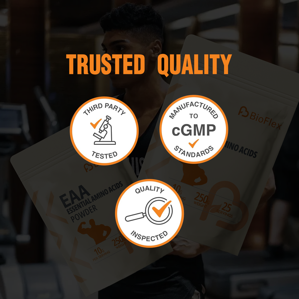 BioFlex Wholesale 9 EAA Amino Acid Powder with All 3 BCAA's Plus 6 Other EAA's for Supporting Muscle Protein Synthesis and Growth