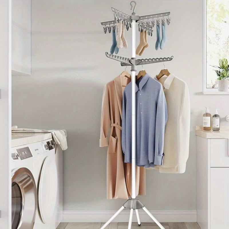 Folding Stainless Steel Drying Rack with 3/6 Rotatable Hanger Arms