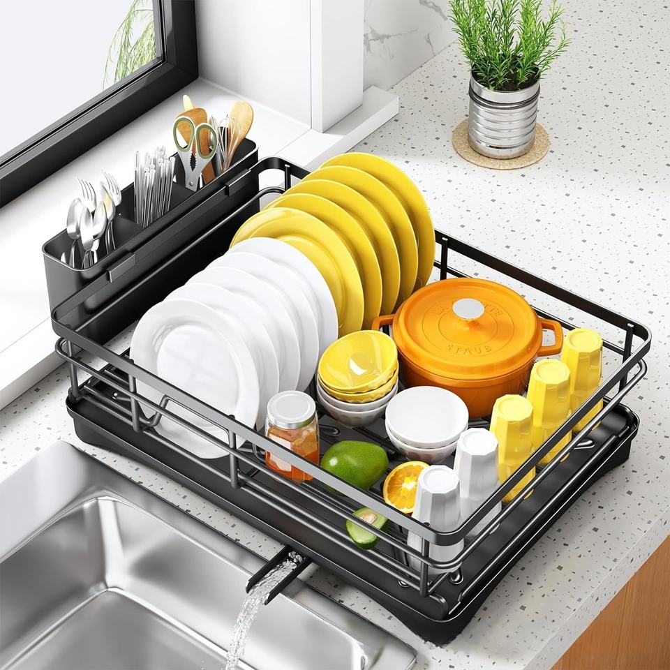 Kitchen Storage Rack, Dish Drainer, Large Sink Drainer Rack, Multifunctional Dish Storage Rack