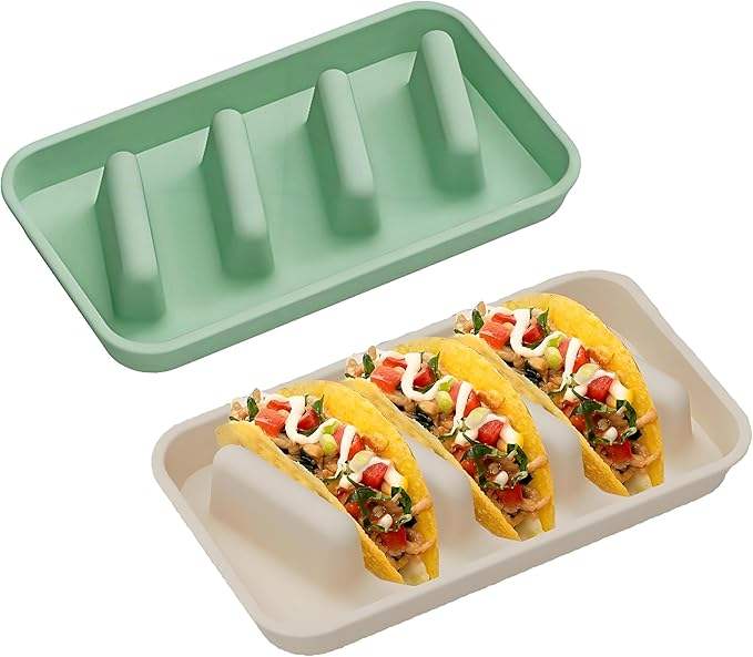 Silicone Taco Holder with Dividers for Family Meals and Parties