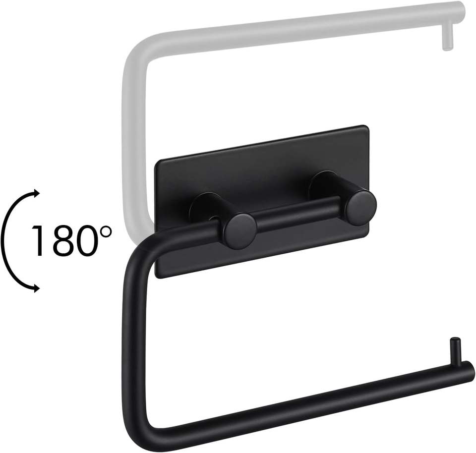 Adjustable Self-Adhesive Stainless Steel Toilet Paper and Paper Towel Holder for Bathroom