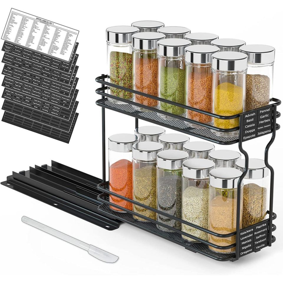 2-Tier Bestseller Classic Style Metal Spice Rack Organizer