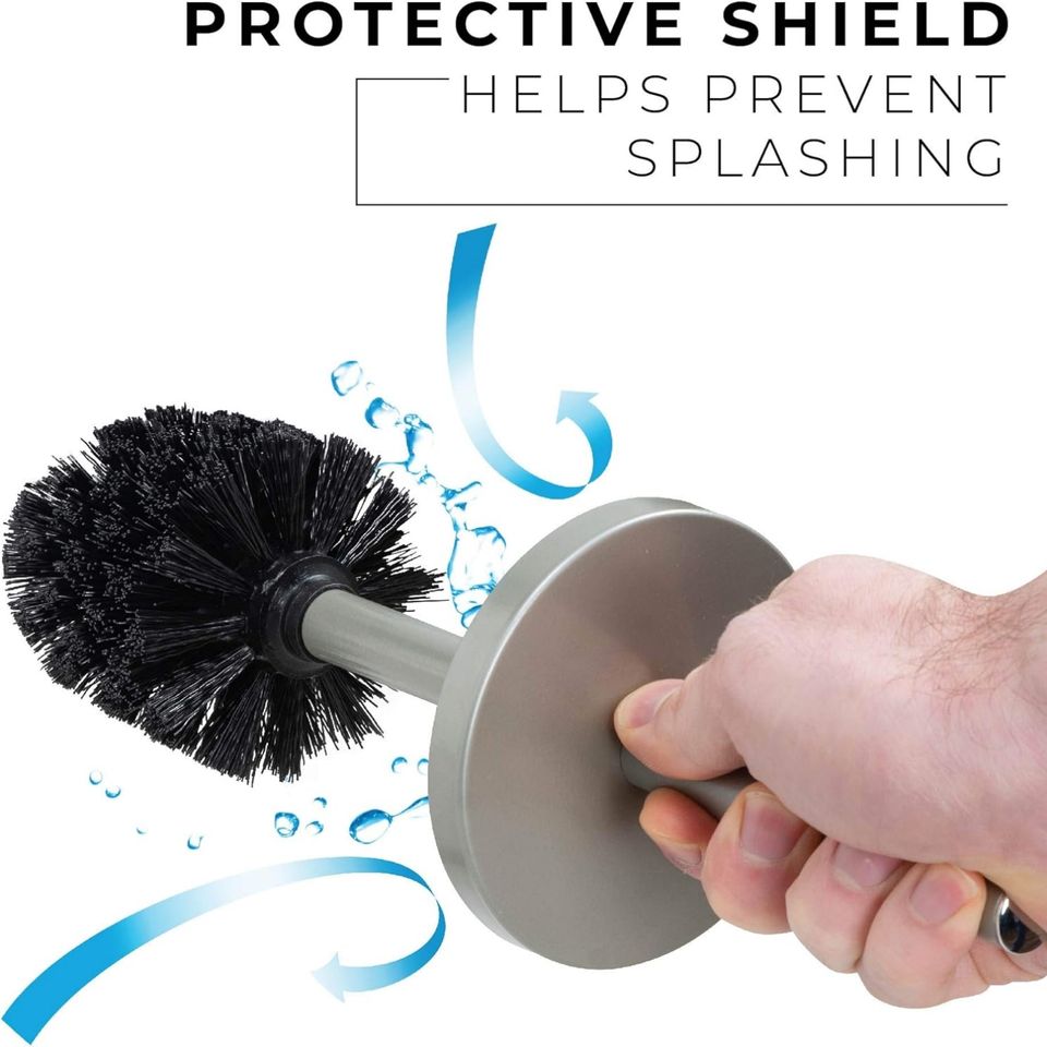 Premium Stainless Steel Standing Toilet Brush Set with Modern Design