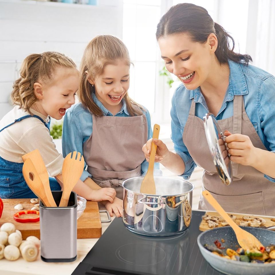 Bamboo Kitchen Utensil Set for Non-Stick Cookware Pots Pans Cooking Spatula Mixing Utensils Bamboo Dishware Sets