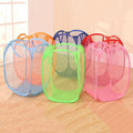 Portable Mesh Pop-Up Laundry Basket with Handle
