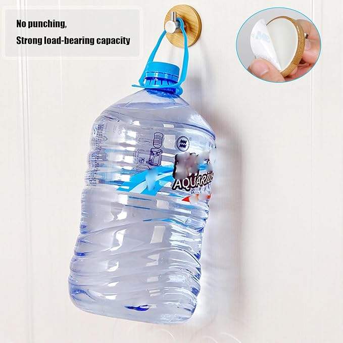 Bamboo and Wood Wall Hooks for Keys - Key Holder with Hooks - Decorative Wall Hook for Hanging Heavy-Duty Key Holders